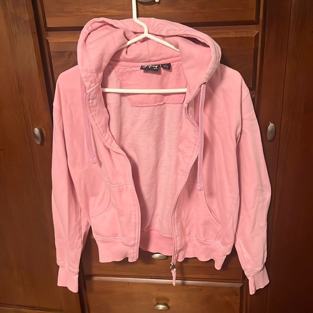 CG/CG Pink Zip-up Hooded Sweatshirt (size small)